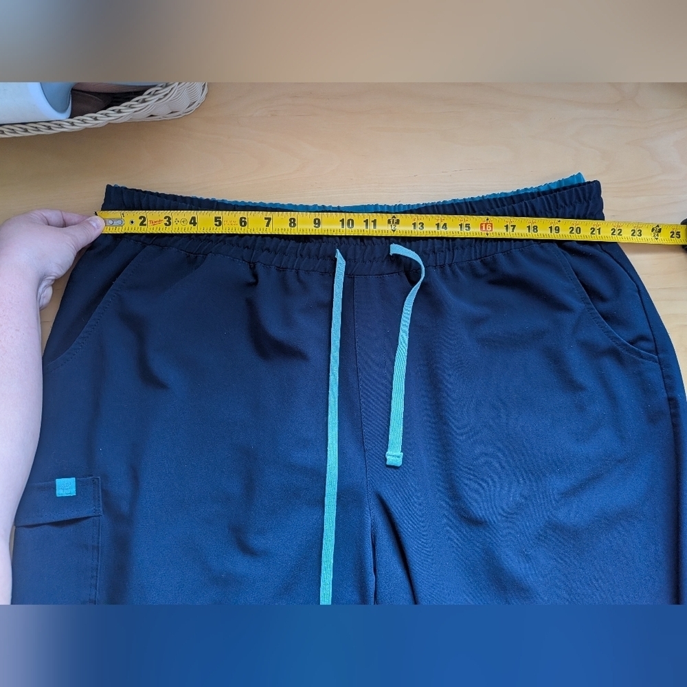 BUNDLE GARDE MALADE Scrub Pants Size 3XL Tall Turquoise And Navy Blue Loose Fit - Picture 11 of 12
